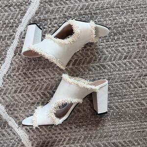 All Black Wild Fringe Heel Sz 39.5